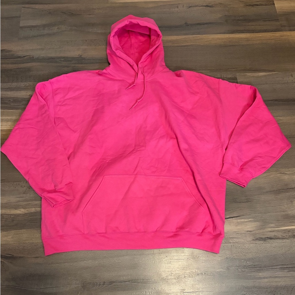 Womens Plain Hot Pink Hoodie Sweatshirt Size 3XL